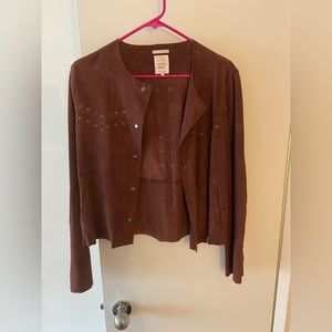Zara TRF Outerwear Brown Suede Jacket